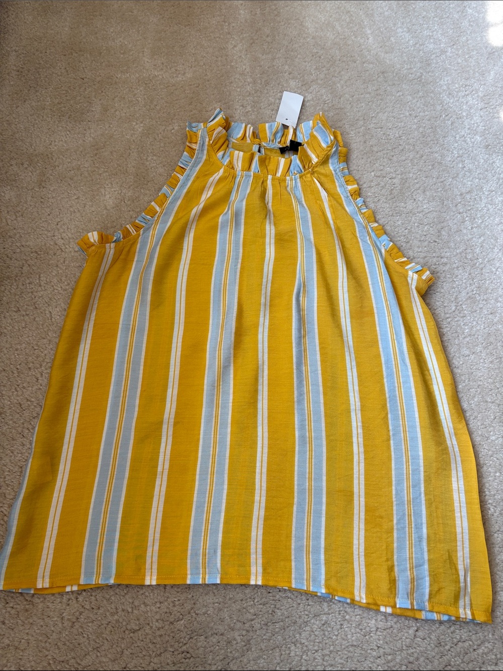 NWT Ann Taylor Sleeveless Ruffle Neck Tank Sz. XS